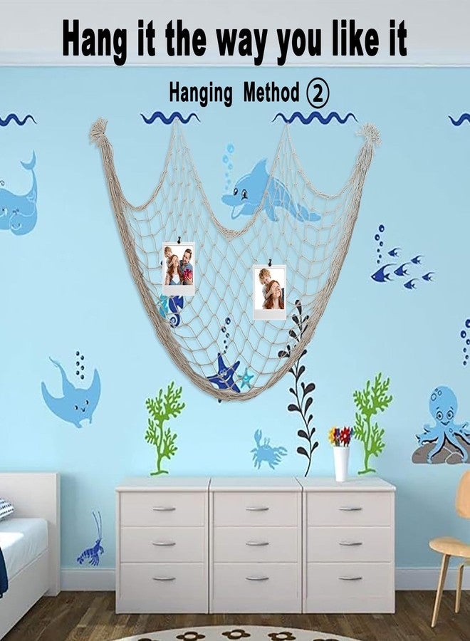 DingCo Natural Cotton Fish Net for Decorations, 79 x 39 Inch - Pirate, Hawaiian & Nautical Theme Party Decor (1 Pack) - Image 5